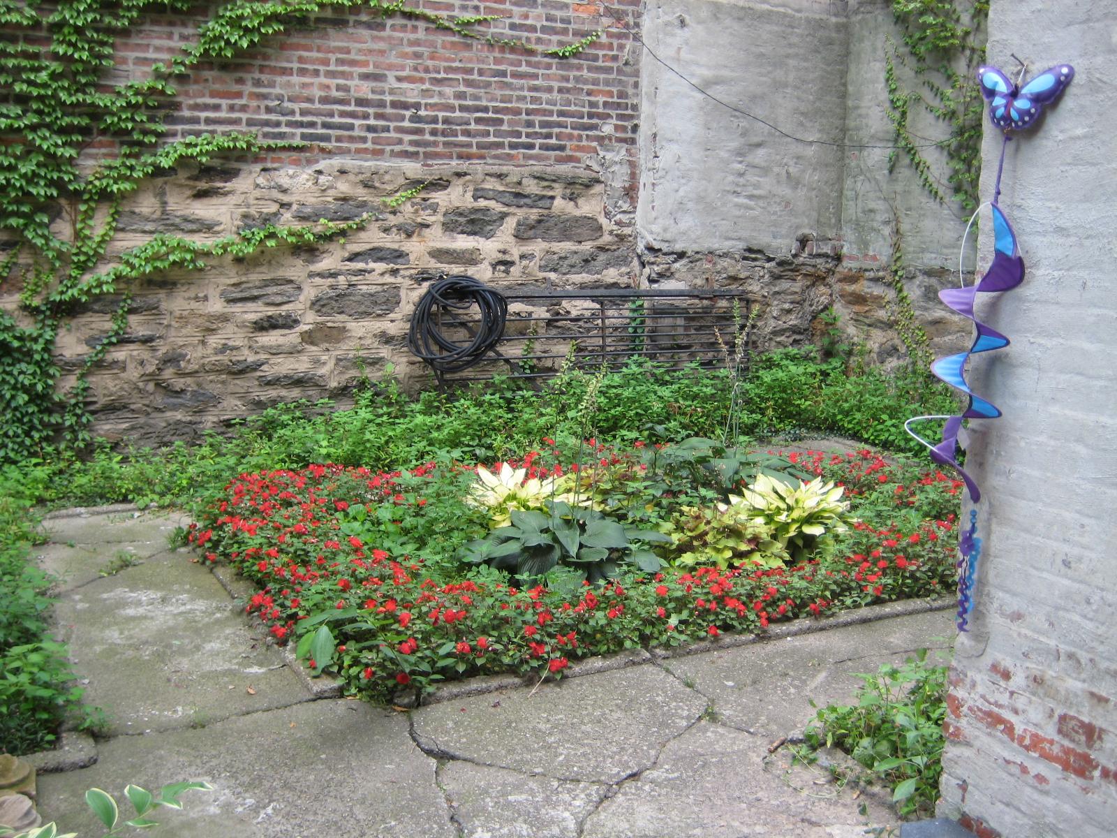 Ivy on the old stone garden wall